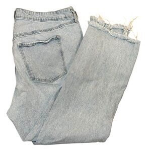 Old Navy extra high-rise kicker boot-cut jeans womens plus 22 light wash fray